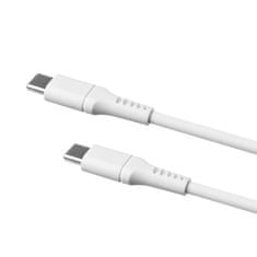 FIXED Liquid silicone töltő- és adatkábel USB-C/USB-C csatlakozókkal és PD támogatással, 1,2m, USB 2.0, 60W FIXDLS-CC12-WH, fehér