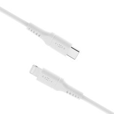 FIXED Hosszú, folyékony szilikon töltő- és adatkábel USB-C/Lightning csatlakozókkal és PD támogatással, 2 m, MFI FIXDLS-CL2-WH, fehér színű