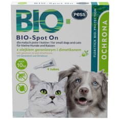 PESS Bio-spot folyékony ápoló és védő formula csepp formában kistestű kutyák és macskák számára