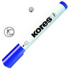 KORES Permanent marker K-MARKER fehér táblákhoz és flip chartokhoz, kerek hegy 3 mm, kék