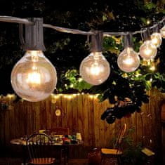 Cool Mango Kültéri függő lámpák, hangulatvilágító lánc a kertbe vagy teraszra (25 izzó) - Stringy