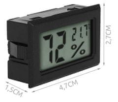 ISO 9310 digitális LCD hőmérő és nedvességmérő a panelen belül