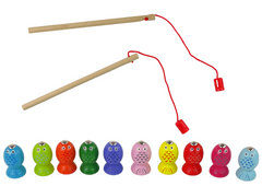 Lean-toys Fából készült ügyességi játék Horgászat 2 botokkal Cica