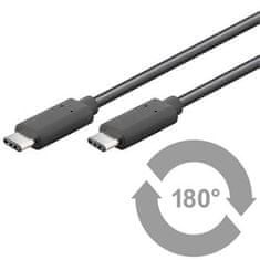 PremiumCord USB-C/csatlakozó - USB-C/csatlakozó, fekete, 1m