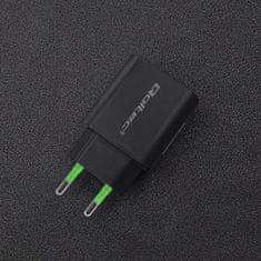 Qoltec hálózati töltő 18W | 5-12V | 1,5-3A | USB C típusú PD | USB QC 3.0 | Fekete | Fekete