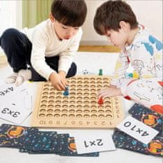 Matematikai játéktábla - kiváló szórakozás és készségfejlesztés - környezetbarát fa játék a kisgyermekeknek
