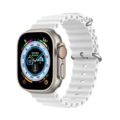 IZMAEL Dux Ducis pótszíj Apple Watch 8/7/6/5/4/3/2/SE (45/44/42mm) okosórára - Fehér
