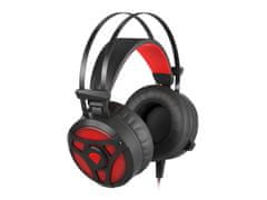 Genesis Játékos fejhallgató mikrofonnal Neon 360, sztereó, rezgés, piros háttérvilágítással