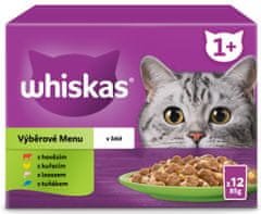 Whiskas választék menü tasakos eledel zselében felnőtt macskáknak, 48x 85g