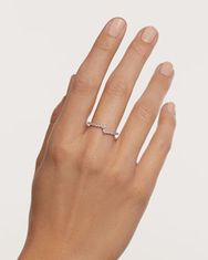 PDPAOLA Gyönyörű ezüst gyűrű átlátszó cirkónium kővel NUVOLA Silver AN02-874 (Kerület 50 mm)