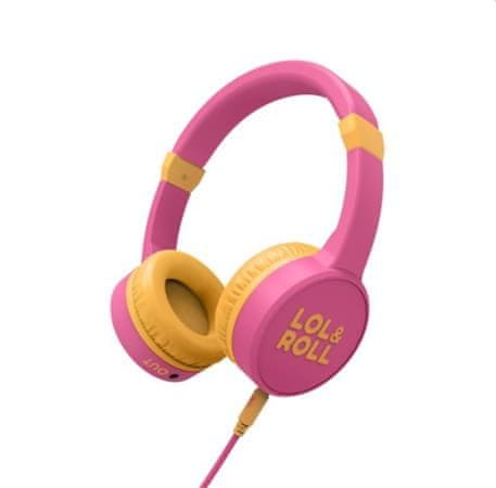 Energy Sistem Lol&Roll Pop Kids fejhallgató rózsaszín, kifejezetten gyerekeknek, hangerő-korlátozással, Music Share