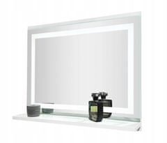 DOMTECH Fürdőszoba TÜKÖR integrált LED világítással, tükör polccal.