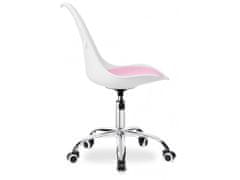 ShopJK Irodai szék - grover - fehér - rózsaszínű