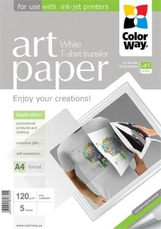 ColorWay vasalható papír/ könnyű textíliákhoz/ 120g/m2, A4/ 5 db