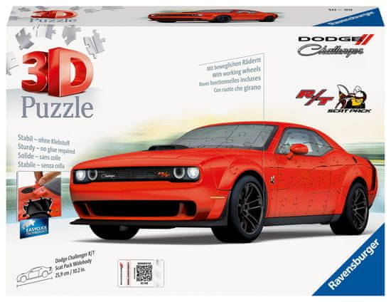 Ravensburger 3D puzzle Dodge Challenger R/T Scat Pack Widebody, 108 darab