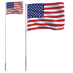 Greatstore amerikai alumínium zászló és rúd 5,55 m