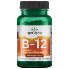 Swanson Vitamin B12, 500 mcg, 100 kapszula
