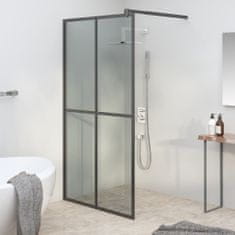 Greatstore sötét edzett üveg zuhanyfal küszöb nélküli zuhanyhoz 118x190 cm
