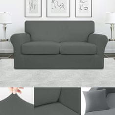 VivoVita Stretch&Sit Sofa – Rugalmas kanapéhuzat, szürke