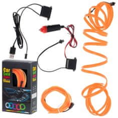 KIK KX4956 LED ambientní osvětlení pro auto/auto USB/12V páska 3m oranžová