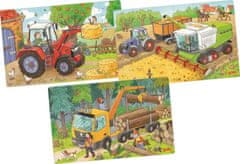 Goki Fa puzzle Mezőgazdasági gépek 3x24 darab