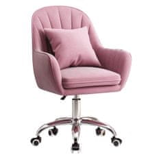 KONDELA Klian irodai szék - rózsaszín (bársony) / króm