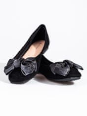 Amiatex Női balerina cipő 92951 + Nőin zokni Gatta Calzino Strech, fekete, 38