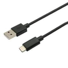 C-Tech USB 2.0 AM-C típusú kábel (AM/CM), 2m, fekete, 2m, fekete