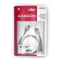 AXAGON BUCM3-CM15AB, SPEED kábel USB-C <-> USB-C, 1.5m, USB 3.2 Gen 1, PD 60W 3A, ALU, fonott, fekete