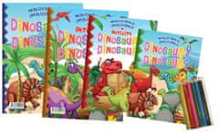 Színezőkönyv+tevékenységek Dinoszauruszok+pasztellkréta