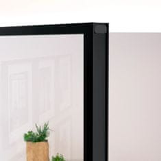 Greatstore fekete edzett üveg és alumínium vékony beltéri ajtó 83x201,5 cm