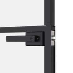 Greatstore fekete edzett üveg és alumínium vékony beltéri ajtó 102x201,5cm