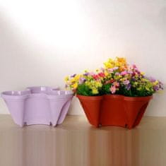 HOME & MARKER® Egymásra illeszthető műanyag virágcserép, fehér műanyag cserép, virágtartó állvány, vagy kapsó, 3 darabos ültető cserép készlet | PLANTUP