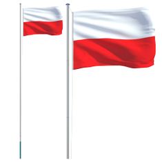 Greatstore alumínium lengyel zászló és rúd 6,23 m