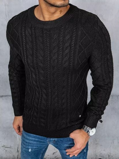 Dstreet Férfi klasszikus pulóver Mukon fekete