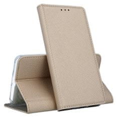 TKG Telefontok Samsung Galaxy A01 - arany mágneses szilikon keretes könyvtok