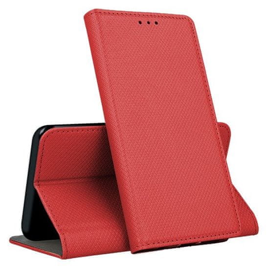 TKG Telefontok Realme C55 - piros mágneses szilikon keretes könyvtok