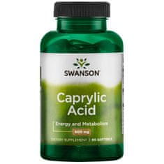 Swanson Caprylic Acid (Kaprilsav), 600 mg, 60 kapszula
