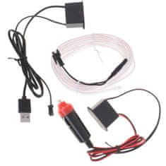 Aga Autós LED hangulatvilágítás / USB-s autó / 12V szalag 3m fehér