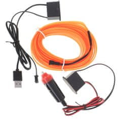 Aga LED-es környezeti világítás az autóhoz / autó USB / 12V szalag 5m narancssárga