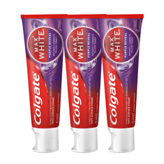 Colgate Max White Purple Reveal fogfehérítő fogkrém, 3 x 75 ml