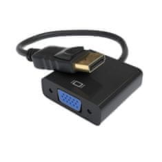 TKG Adapter: Akyga AD-36- DisplayPort / VGA HUB porttal, 15 cm kábel, fekete