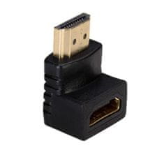 TKG Adapter: Akyga AD-01- HDMI / HDMI HUB porttal, 90 fokban elfordított, fekete