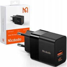 Mcdodo Telefontöltő, gyors, USB, USB-C, 20W, Iphone-hoz, univerzális, fekete, fekete Mcdodo CH-1951