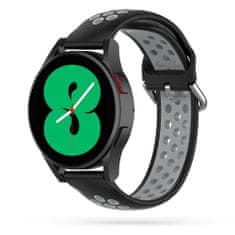 TKG Samsung Galaxy Watch Active okosóra szíj - fekete-szürke szilikon szíj