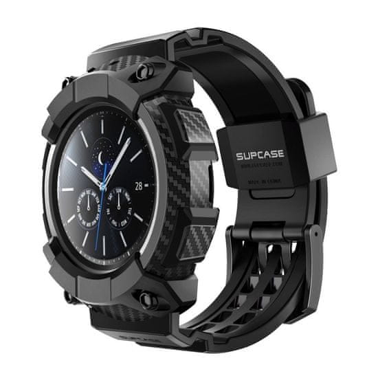 TKG Samsung Galaxy Watch 4 (46 mm) okosóra szíj+tok - SUPCASE Unicorn Beetle Pro fekete szilikon szíj+tok