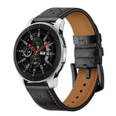 TKG Huawei Watch GT 3 Pro (46 mm) okosóra szíj - TECH-PROTECT Leather fekete bőr szíj (22 mm szíj szélesség)