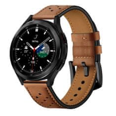 TKG Samsung Galaxy Watch 5 / 5 Pro (40 / 44 / 45 mm) okosóra szíj - TECH-PROTECT Leather barna bőr szíj (20 mm szíj szélesség)