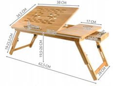 ISO 7974 Notebook asztal bambusz ágyhoz