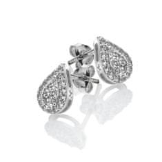 Hot Diamonds Elegáns ezüst fülbevaló gyémántokkal és topázzal Glimmer DE736